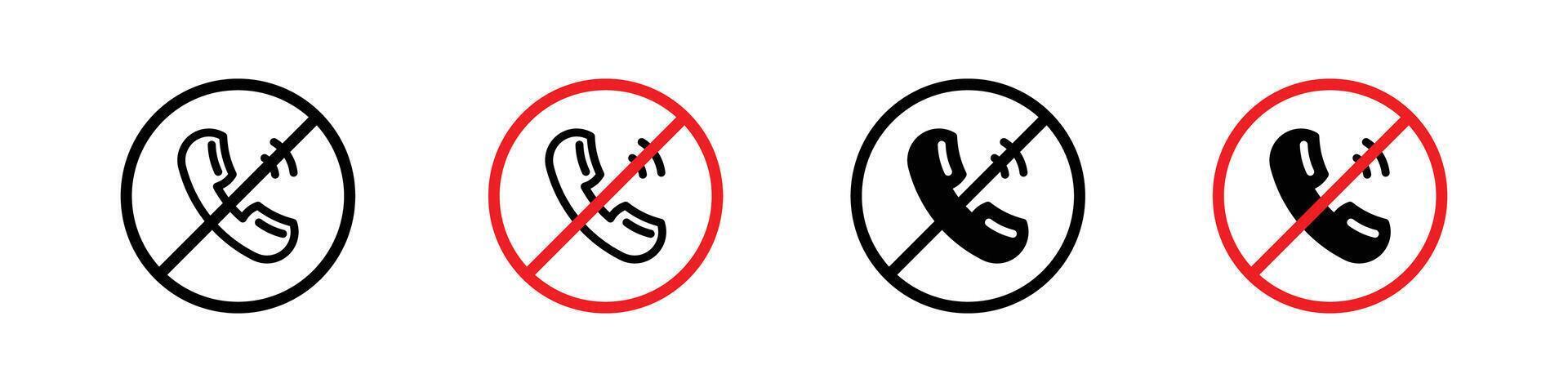 No call allowed icon. cell phone talk is not permitted symbol. no signal to do mobile call vector
