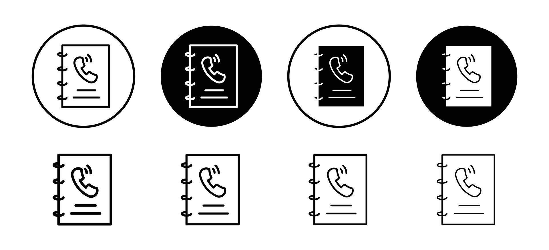 Phonebook icon depicting contact information and directory services, suitable for communication platforms and business directories vector