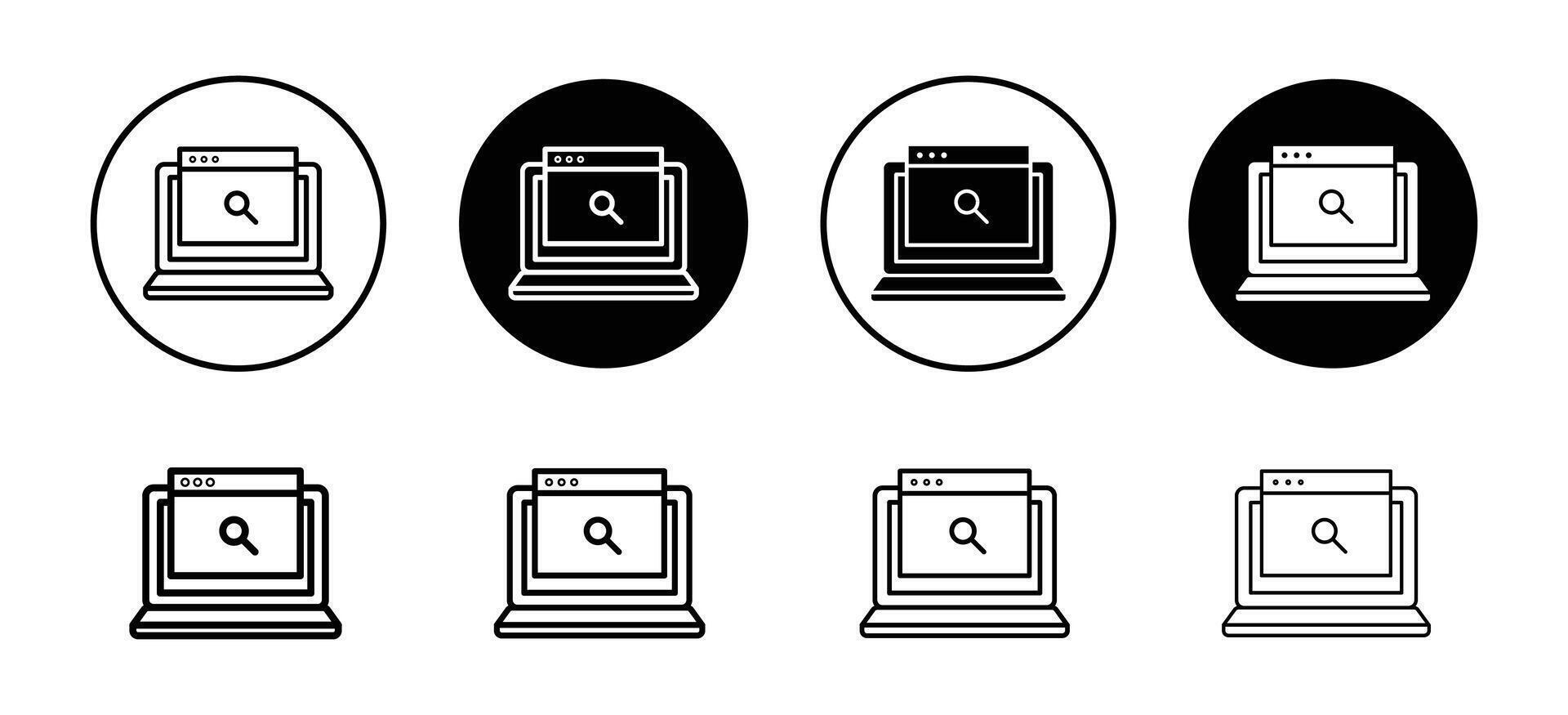 Web search icon set collection for web vector