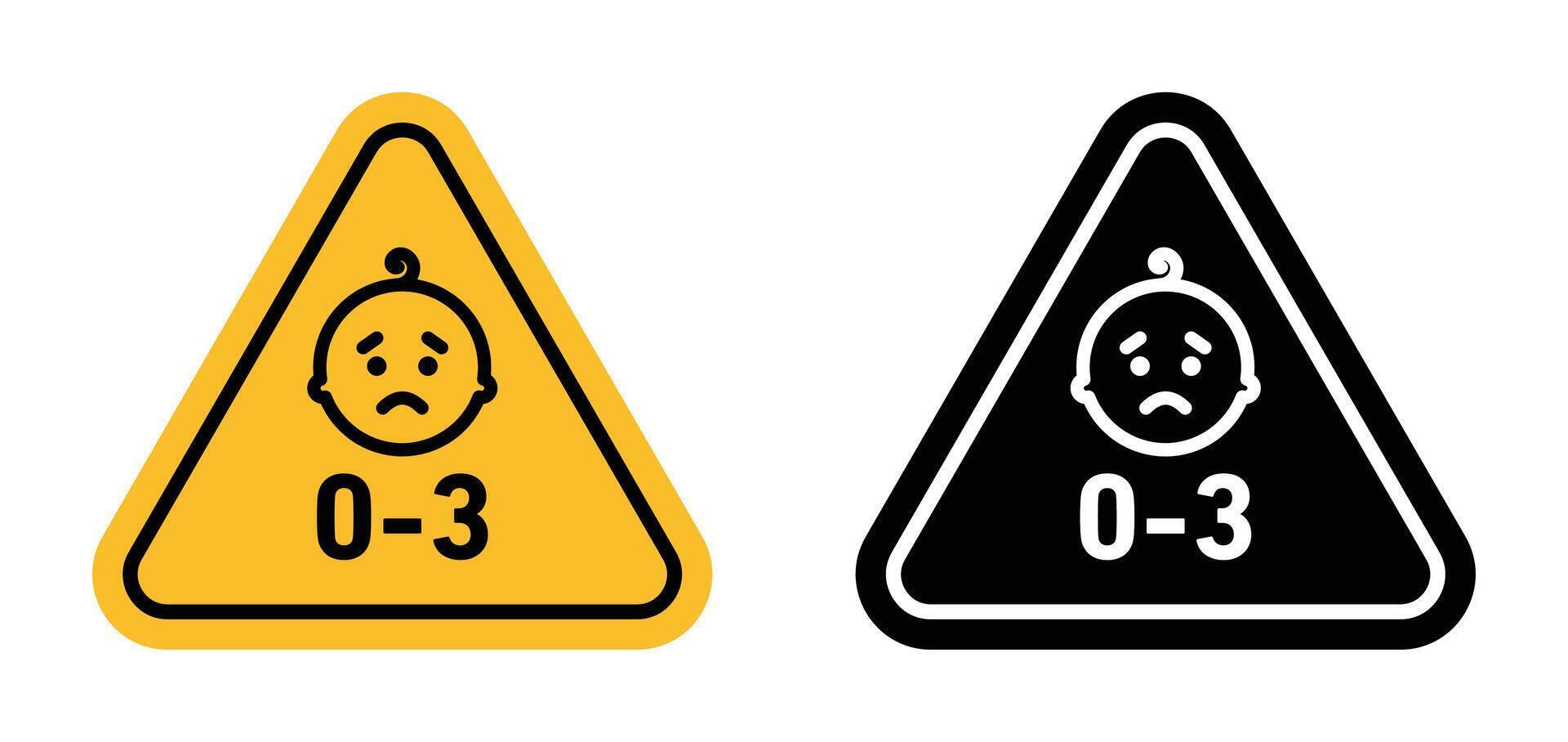 Warning about age restriction indicating not suitable for certain age groups vector