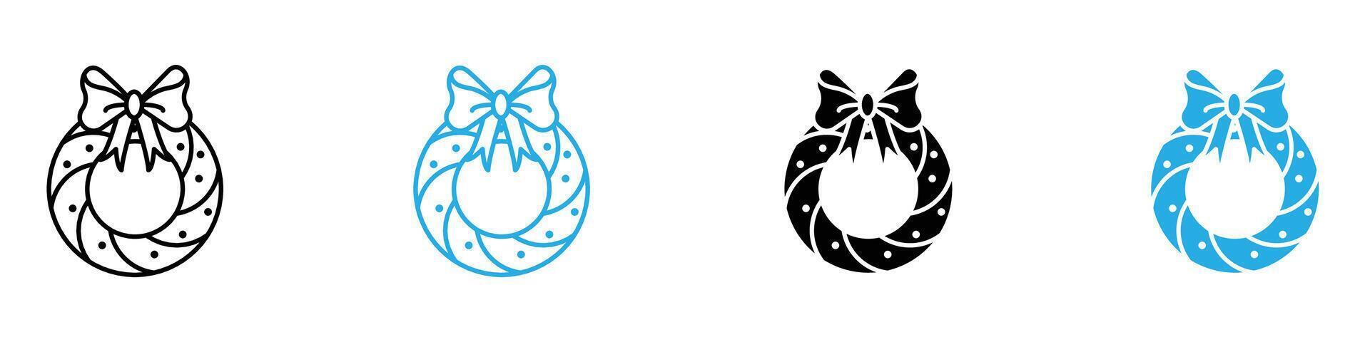 Christmas Wreath Icon Perfect for Festive Holiday Decorations vector