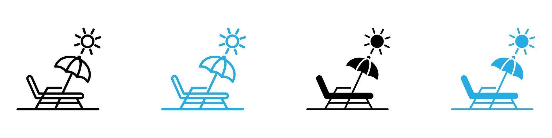 Beach Chair Icon for Summer, Relaxation, and Seaside Vacations vector