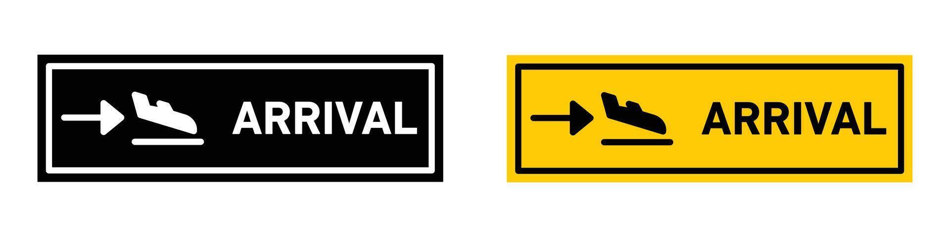 Airport arrival sign set collection for web vector