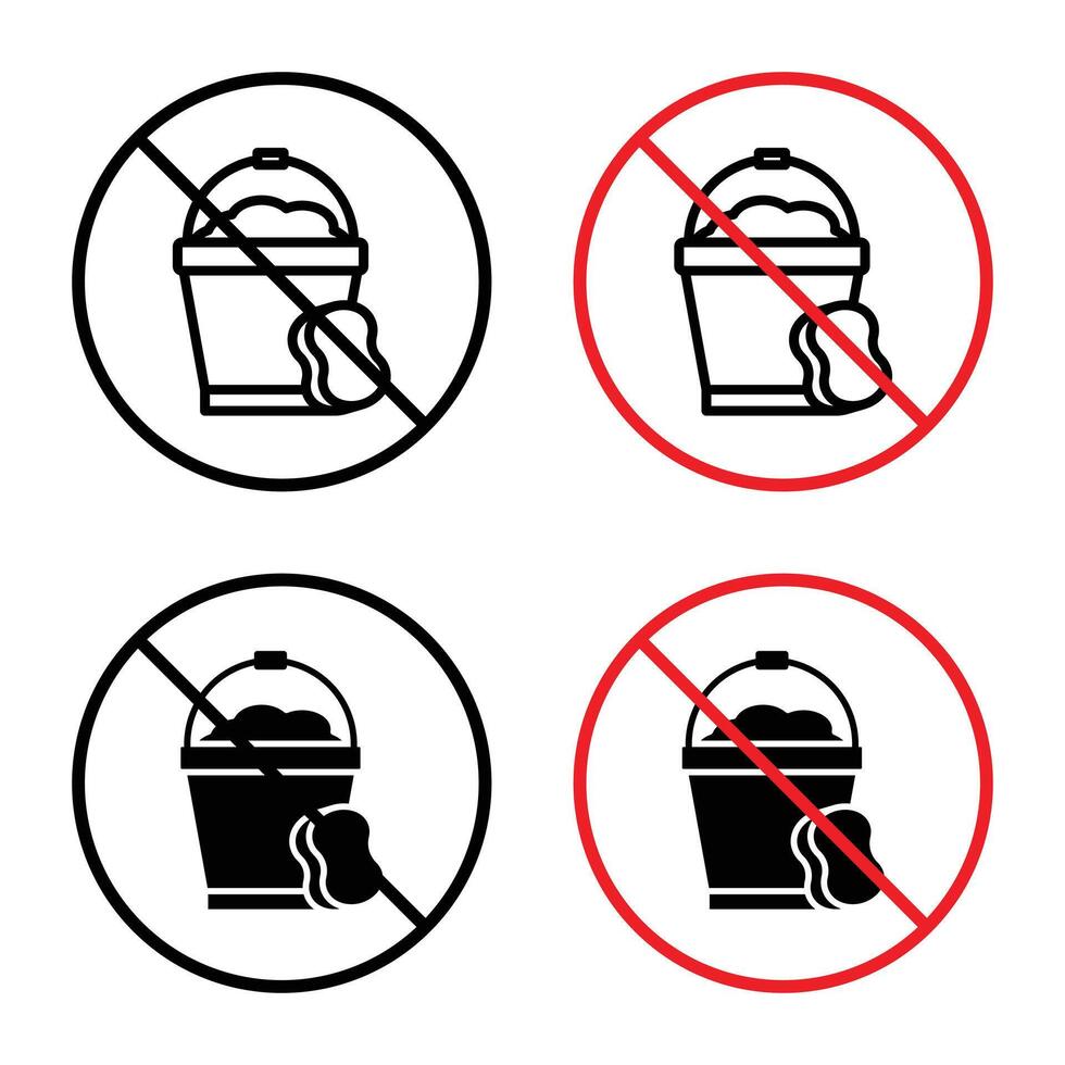 The cleaning bucket with sponge sign is perfect for illustrating household cleaning services, featuring a icon, housework tools, and hygiene equipment. vector