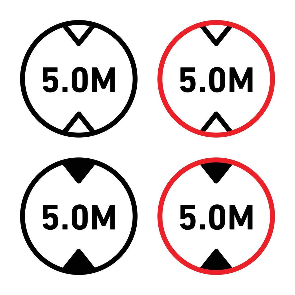 Five Meter Distance Sign Ensure Safety with Proper Distance Warnings vector