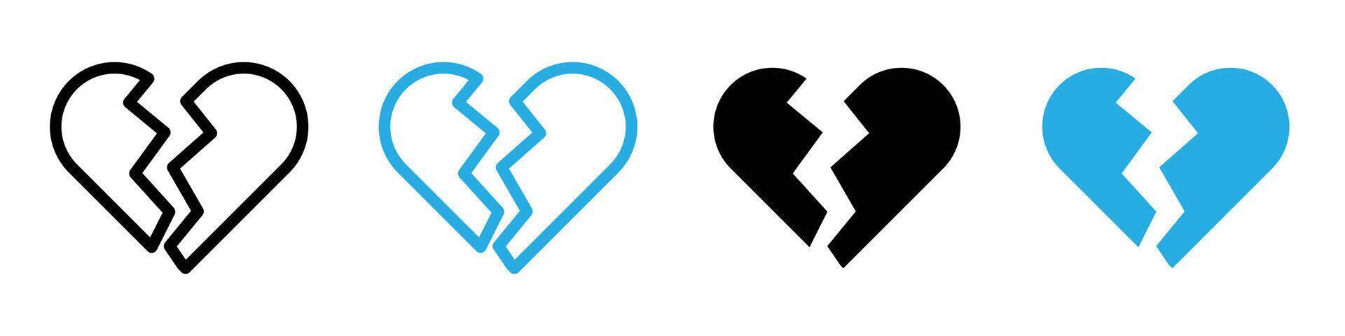 Broken Heart Icon Ideal for Love and Heartbreak Themes vector