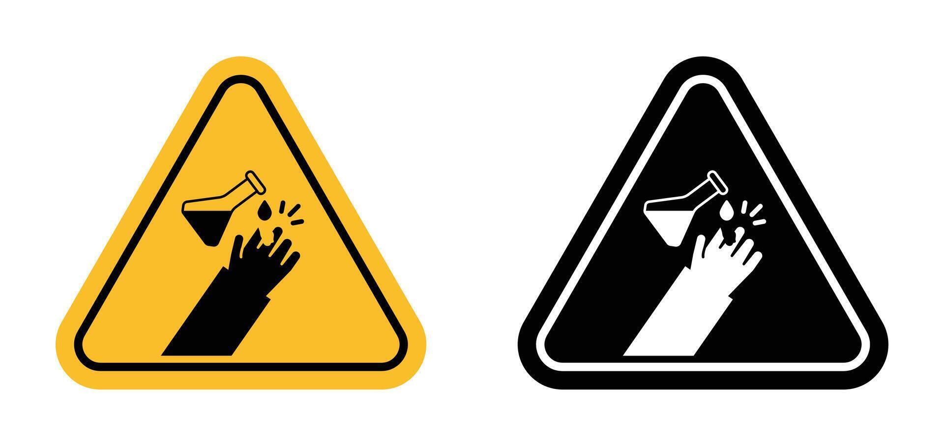 Corrosive Acid Safety Sign Protect Against Acidic Substance Hazards vector