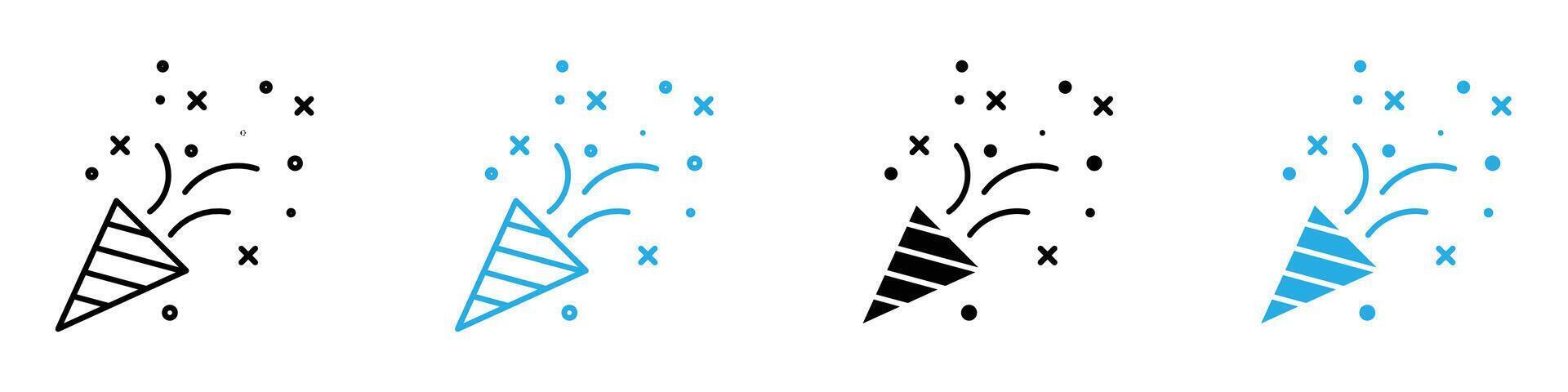 Confetti Party Popper Icon for Celebrations, Party Supplies, and Festive Events Illustrations vector