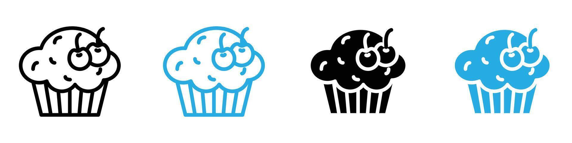 Delicious Cupcake Icon for Bakery, Desserts, and Sweet Treats vector