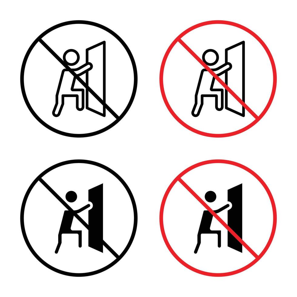 Do Not Push Sign Safety Warning Maintain Order and Prevent Accidents vector