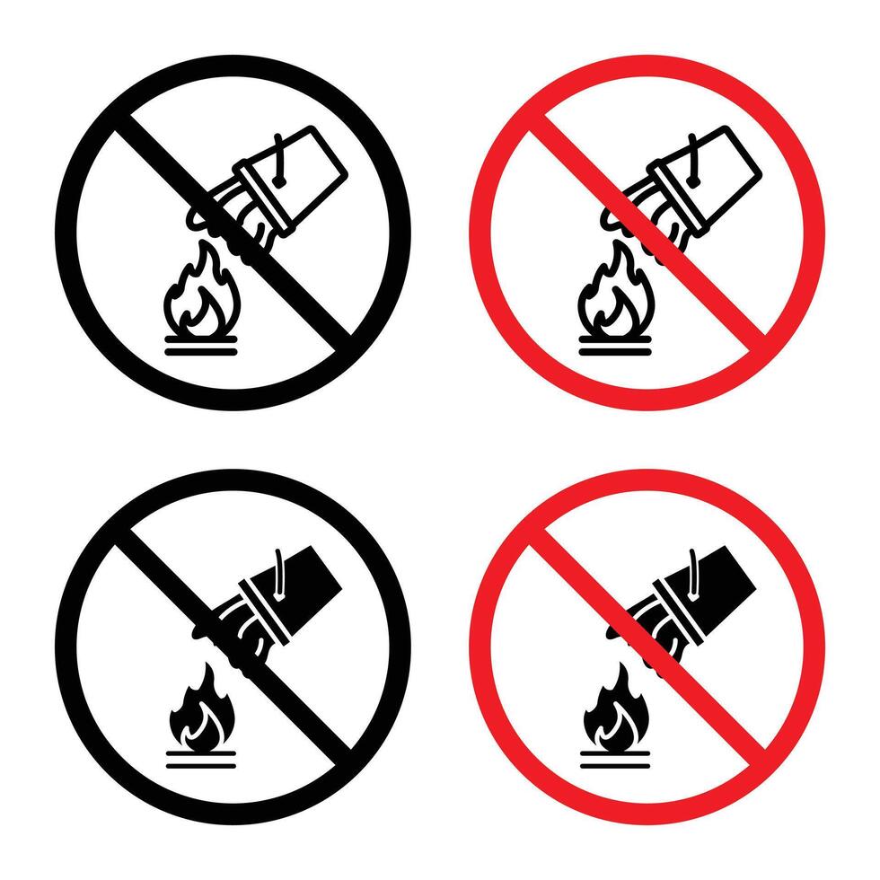 Do not extinguish with water sign indicating fire safety precautions vector