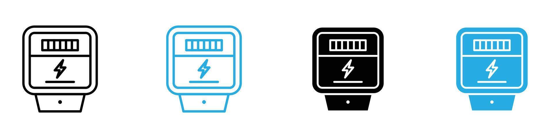 Electric meter icon representing electrical meter readings and usage vector