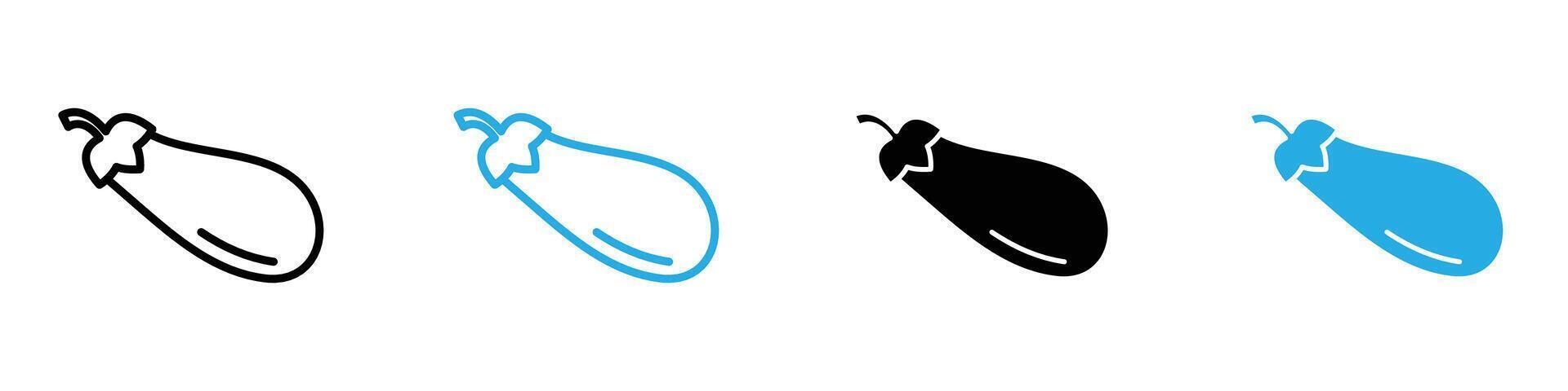 Eggplant icon set collection for web vector