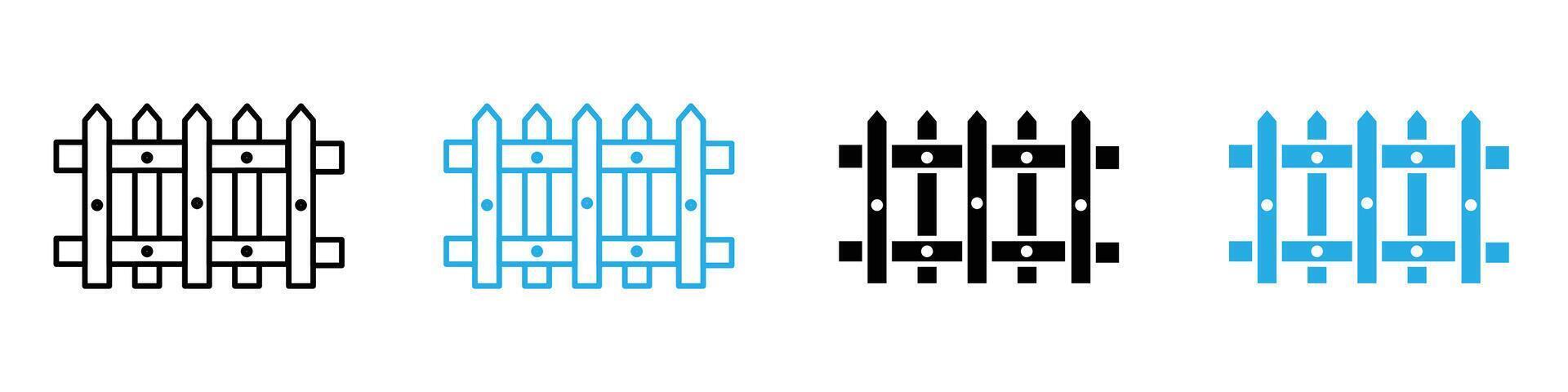 Fence icon set collection for web vector