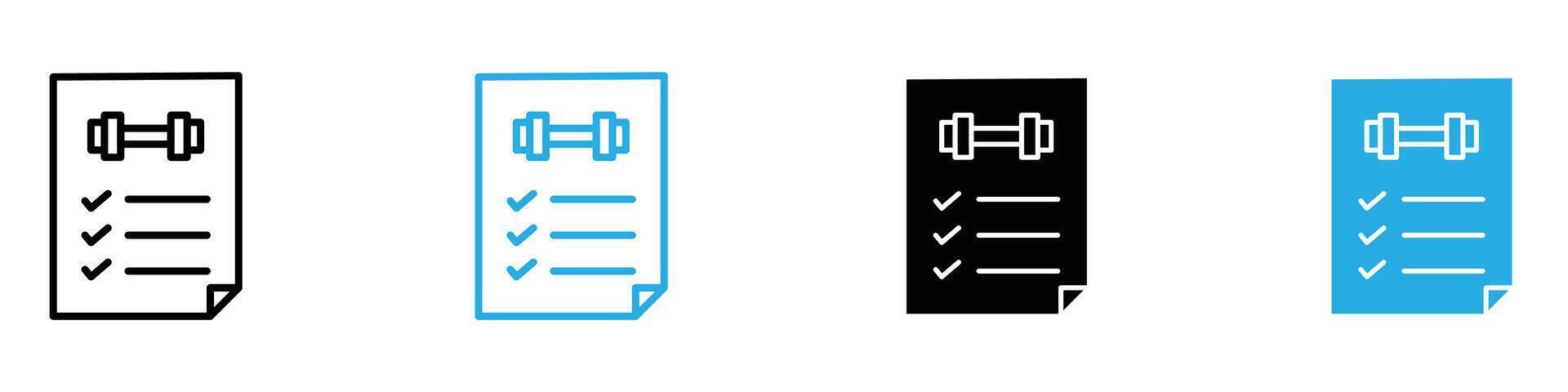 Fitness Plan Icon for Workout Routines, Health Goals, and Exercise Programs vector