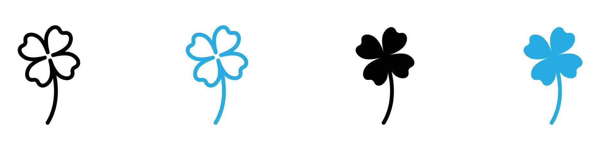 Four Leaf Clover Icon for Good Luck, Irish Symbolism, and St. Patrick's Day vector