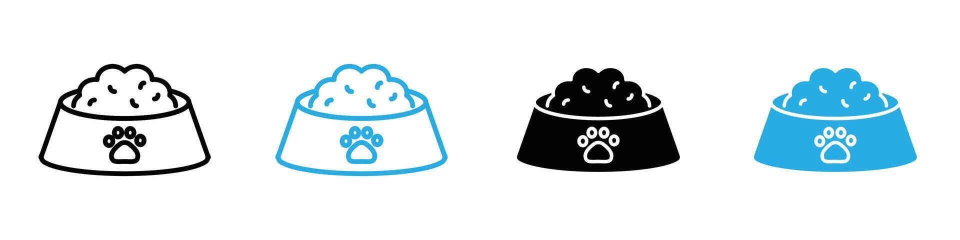Dog feeding icon set collection for web vector