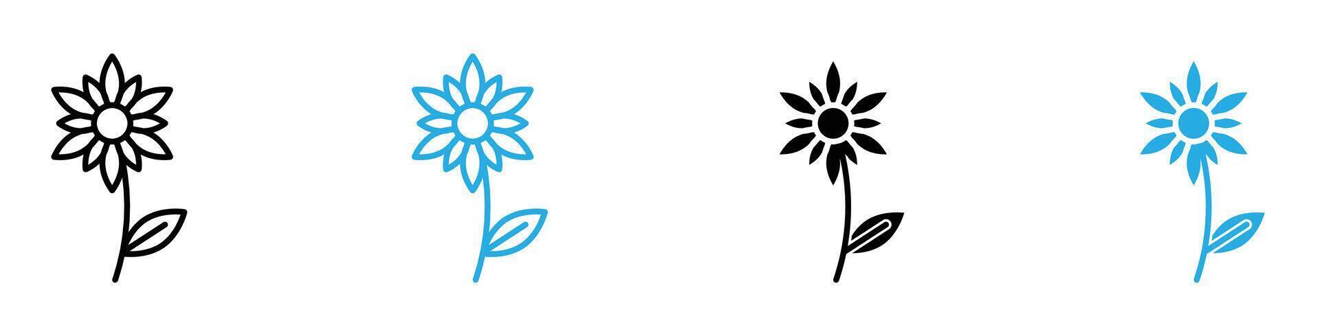 Flower icon set vector