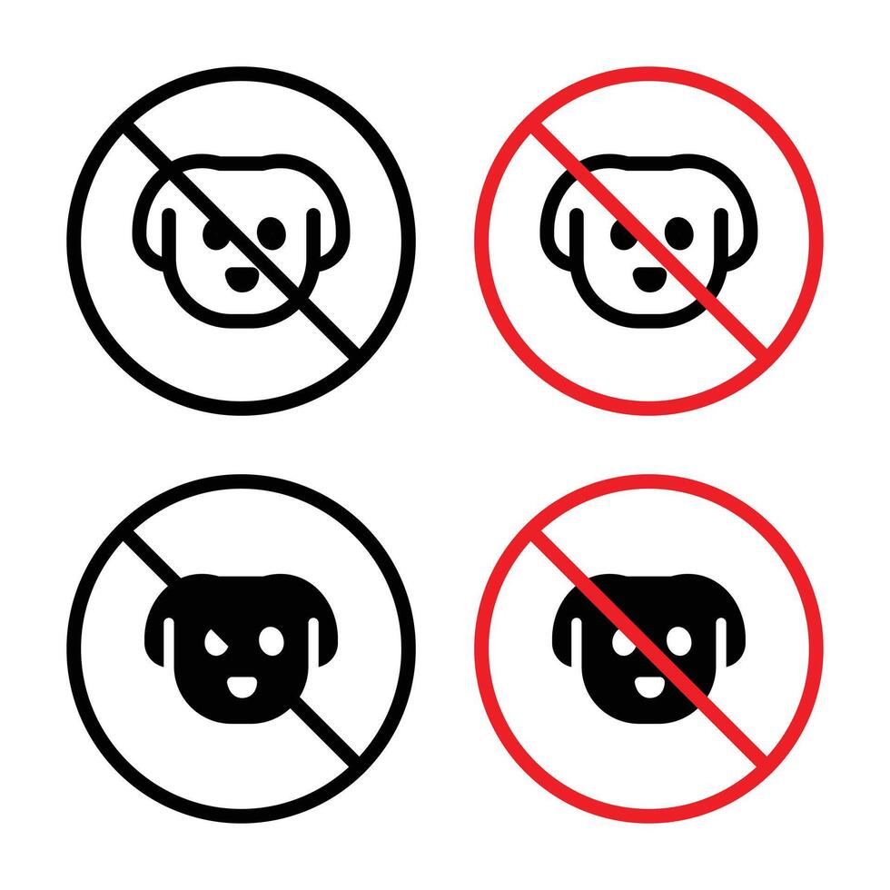 Forbidden notice stating no dogs allowed due to pet restriction vector