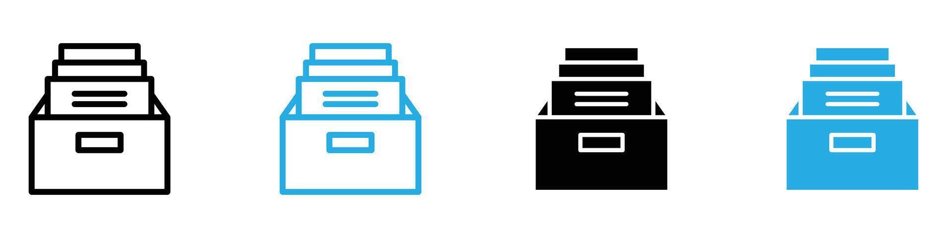 Folder Box Icon for Office Organization, Document Management, and Filing Systems vector