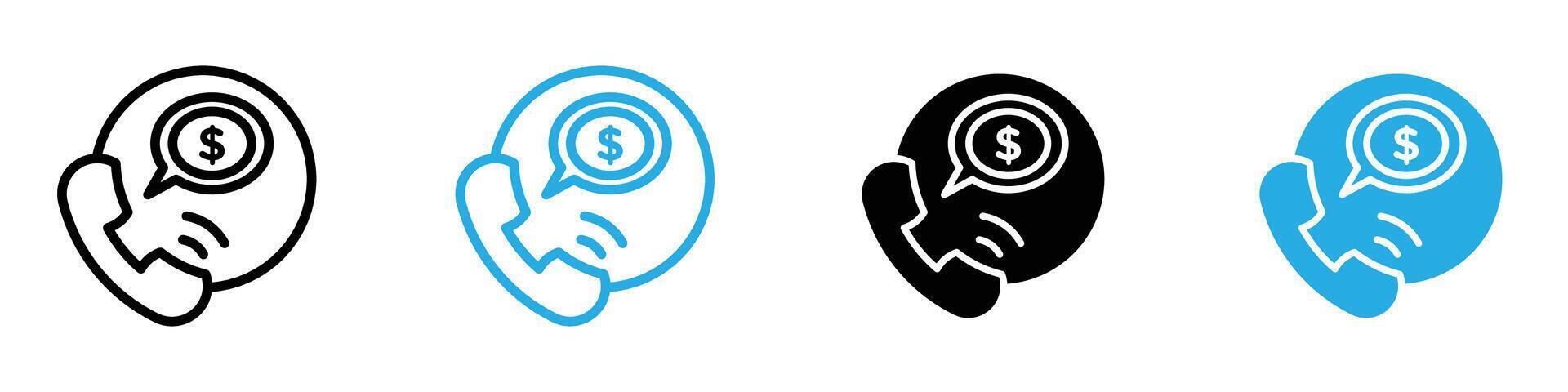 Loan call icon set collection for web vector