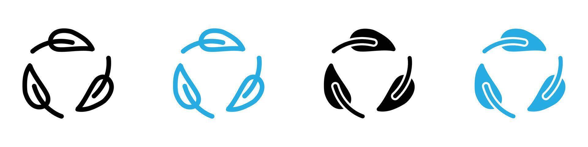 Recycle Leaves Icon for Environmental Conservation, Eco-friendly Practices, and Nature Protection vector