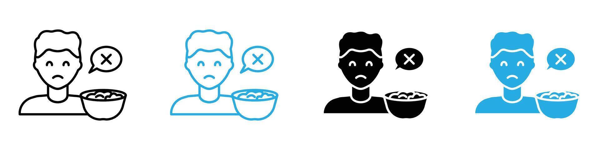 Lack of Appetite Icon Emphasizing Health Concerns and Nutritional Awareness vector