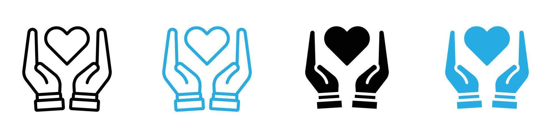 Heart and Hands Icon Ideal for Healthcare and Charity Themes vector