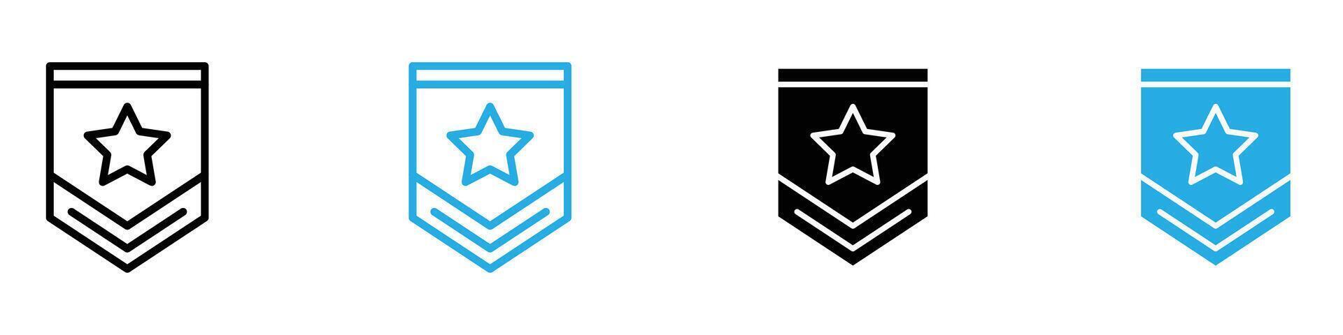 Military rank badge icon vector