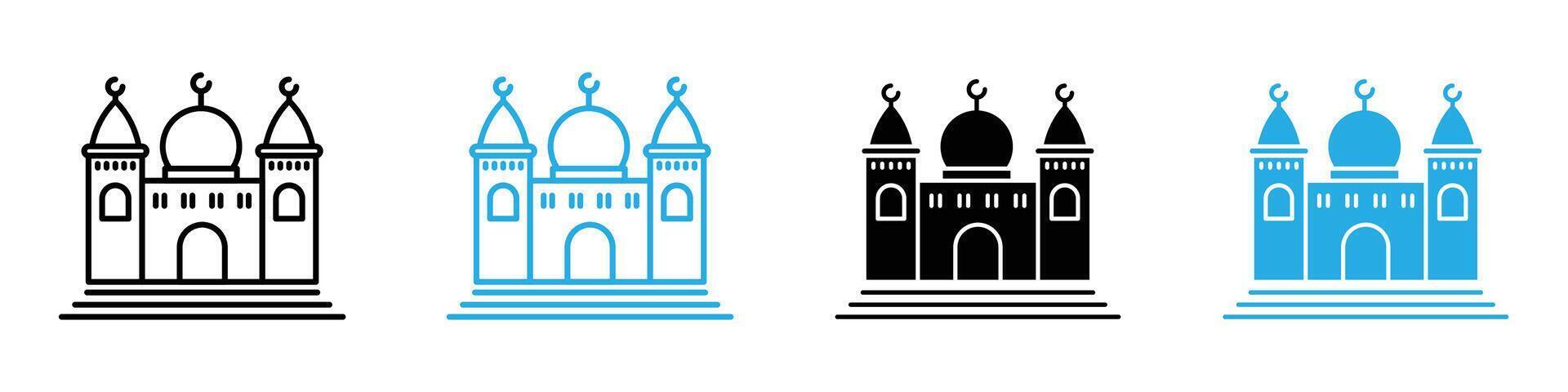 Mosque Icon Perfect for Islamic Architecture and Worship Designs vector