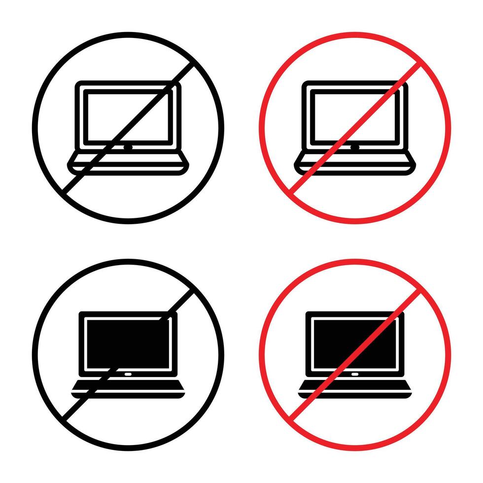 No computer sign vector
