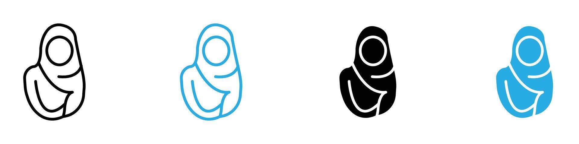 Muslim women icon vector