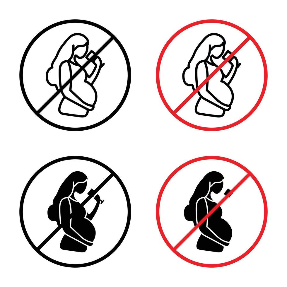 No alcohol during pregnancy period sign vector