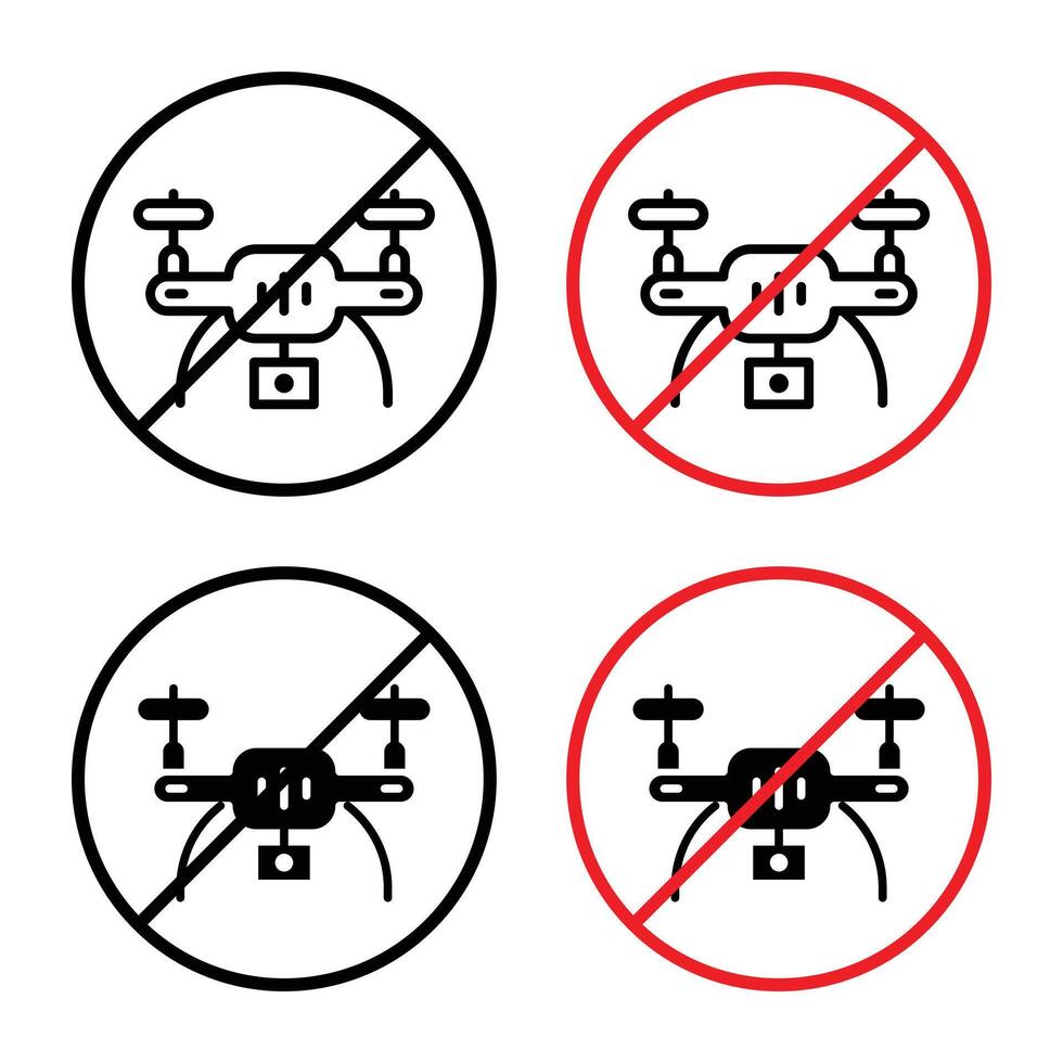 No Fly Drones Allowed Sign Ensure Privacy and Safety in Restricted Airspace vector