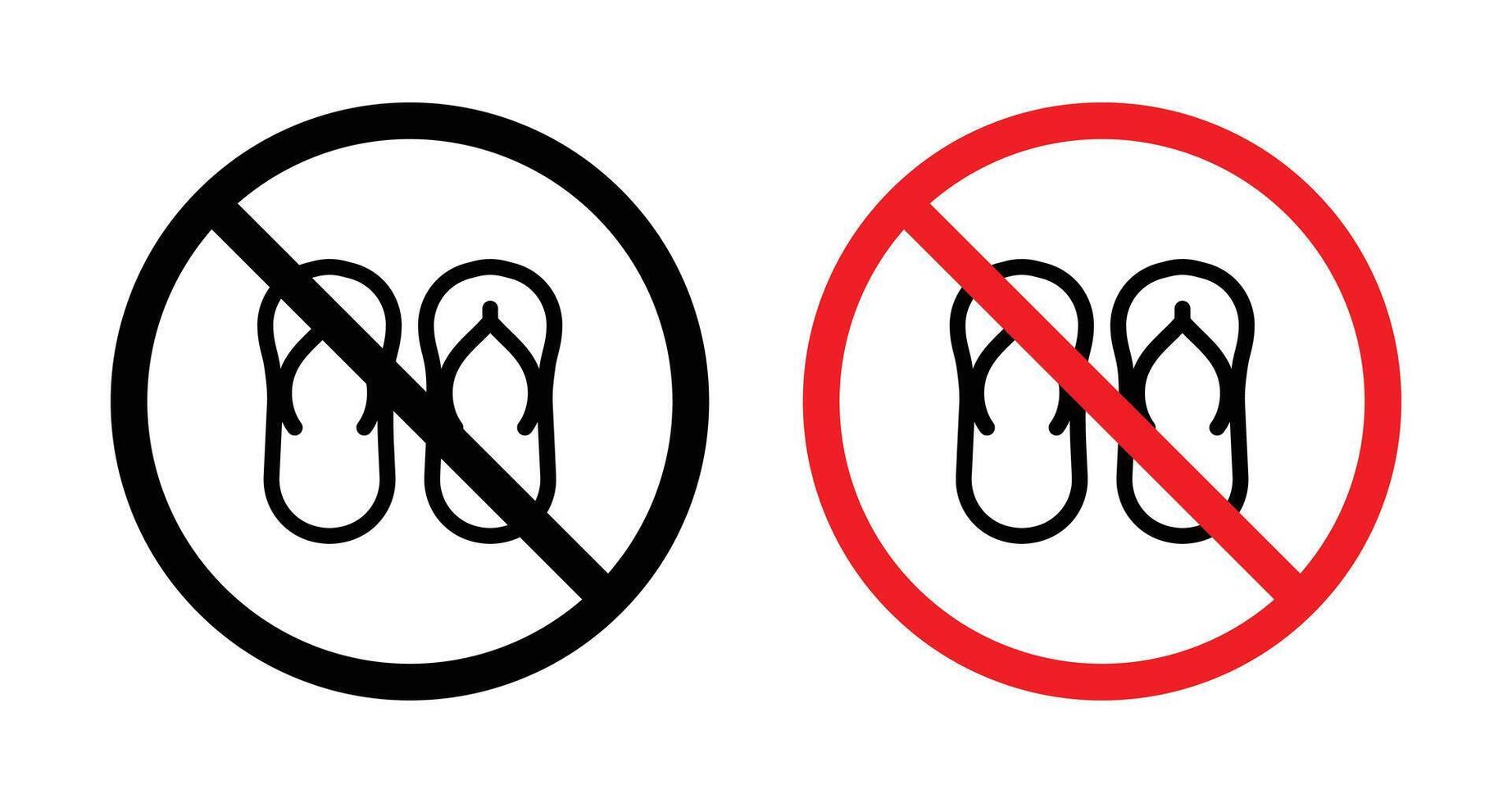 No sandals allowed sign indicating footwear restrictions in this area vector