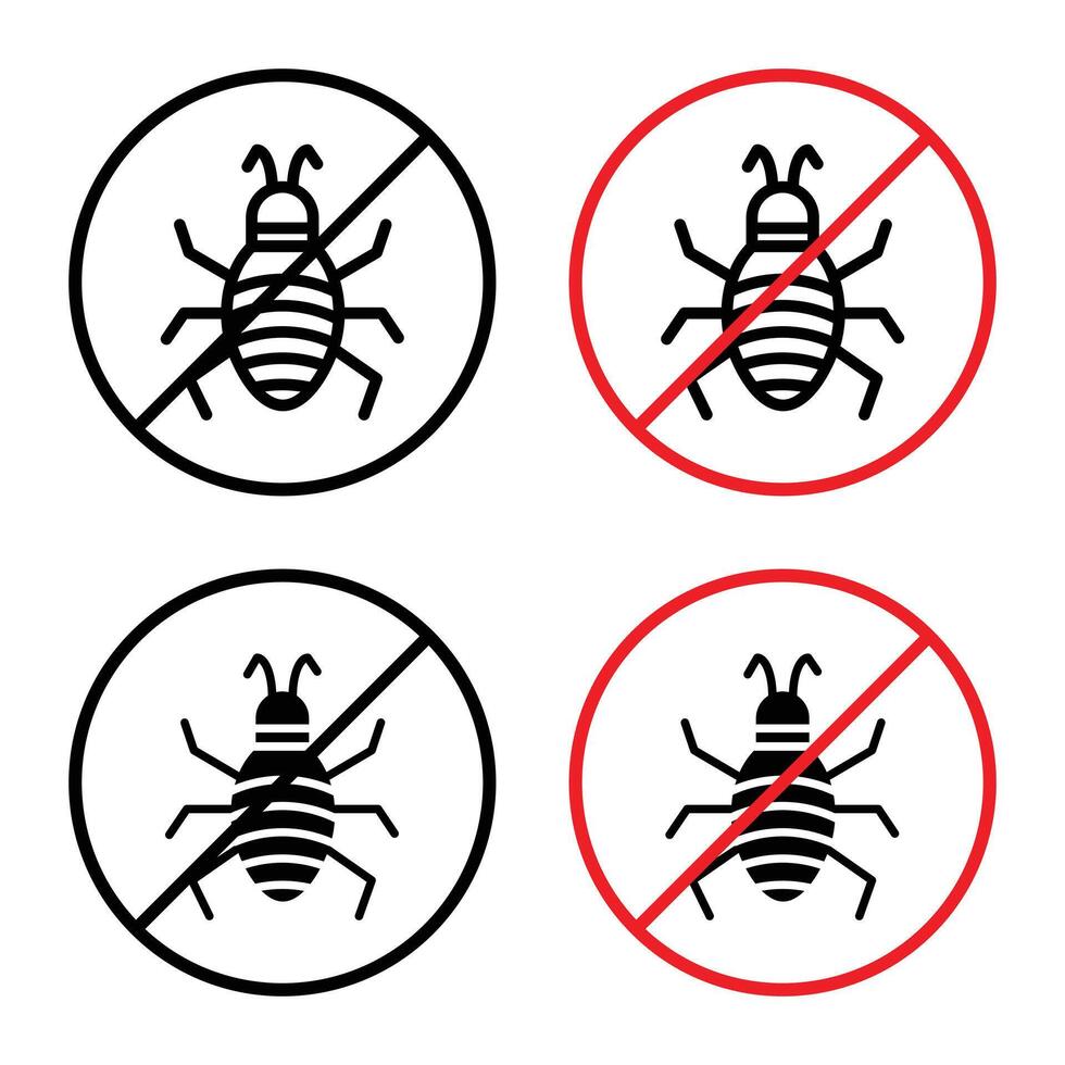 Prevent parasitic insect infestations with this no parasitic insects sign, featuring a warning symbol, icon, and prohibition label. vector