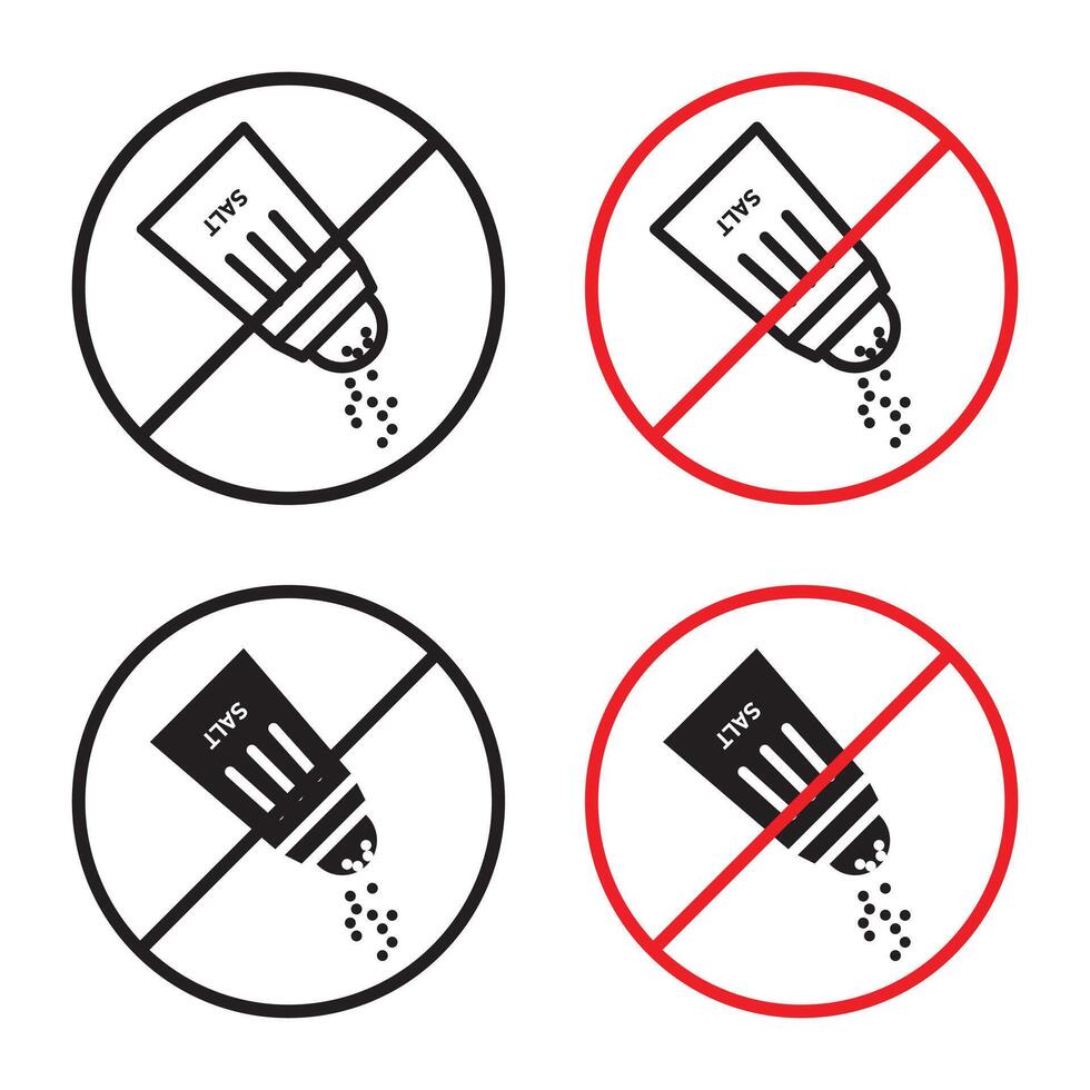 No Salt Allowed Sign Safety Icon for Restricting Salt Usage in Designated Areas vector