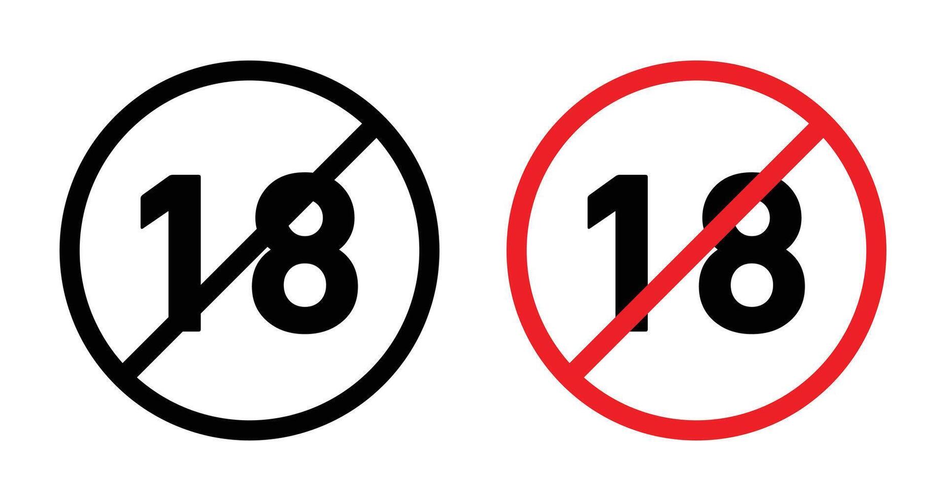 No under eighteen sign vector