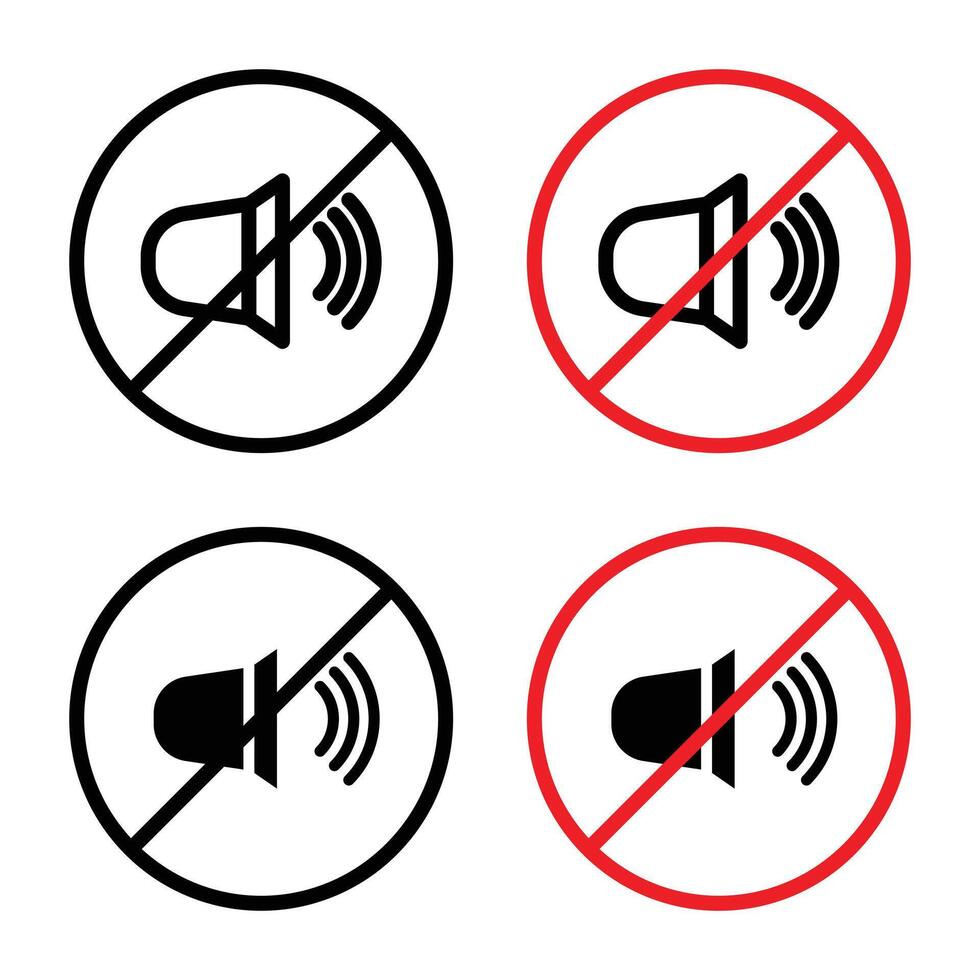 No Sound Allowed Sign Maintain Silence and Order in Noise-Free Zones vector