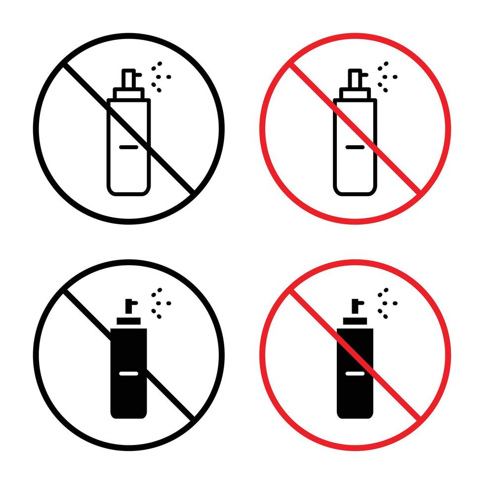No Spray Can Allowed Sign for Vandalism Prevention, Public Safety, and Restricted Items Graphics vector