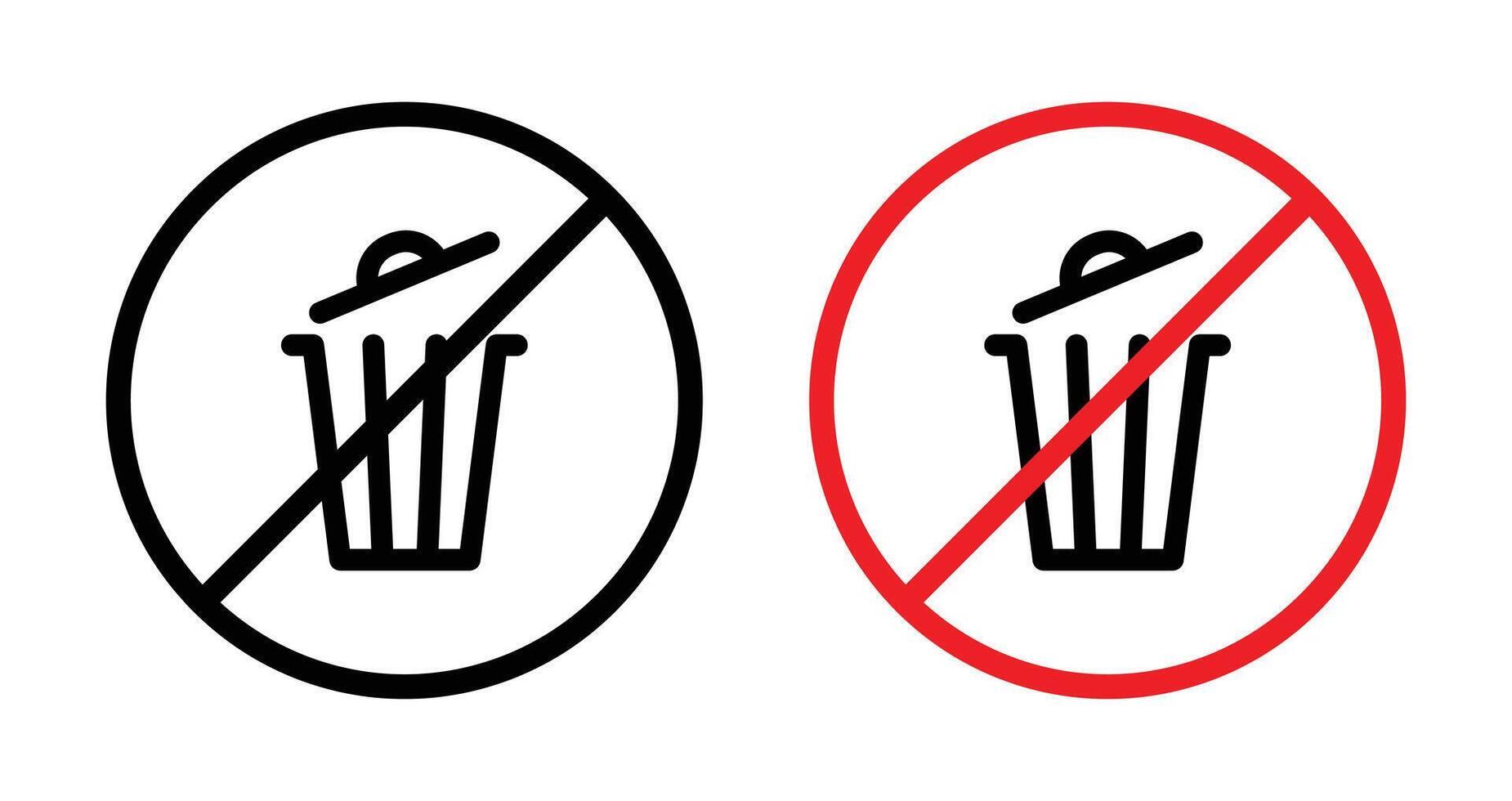 No trash sign vector