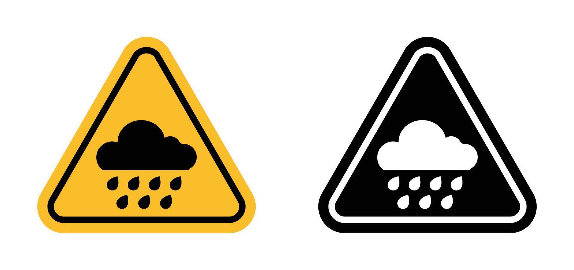 Rain warning sign vector