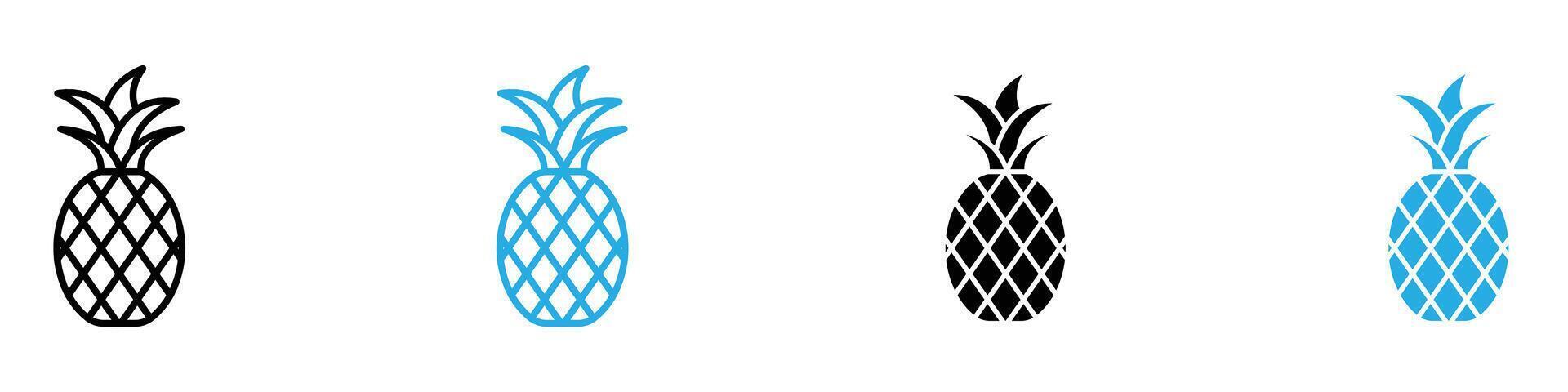 Pineapple icon set collection for web vector