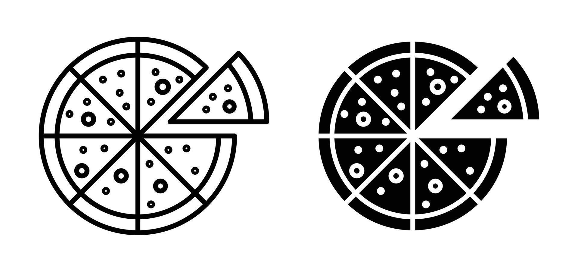 Pizza Icon Featuring Delicious and Popular Fast Food Choice vector