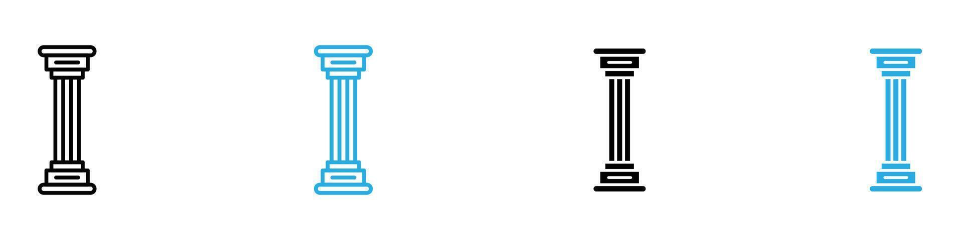 Pillar icon set collection for web vector