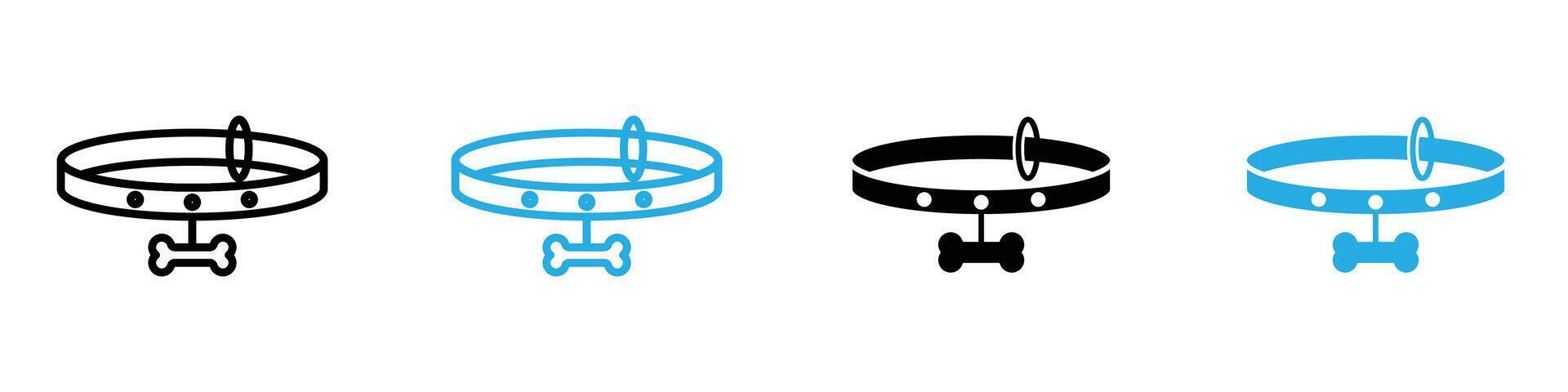 Pet collar icon vector