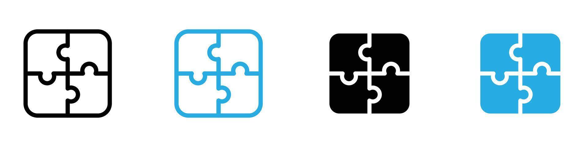 Puzzle icon set collection for web vector