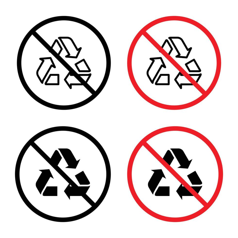 Recycle prohibition sign vector