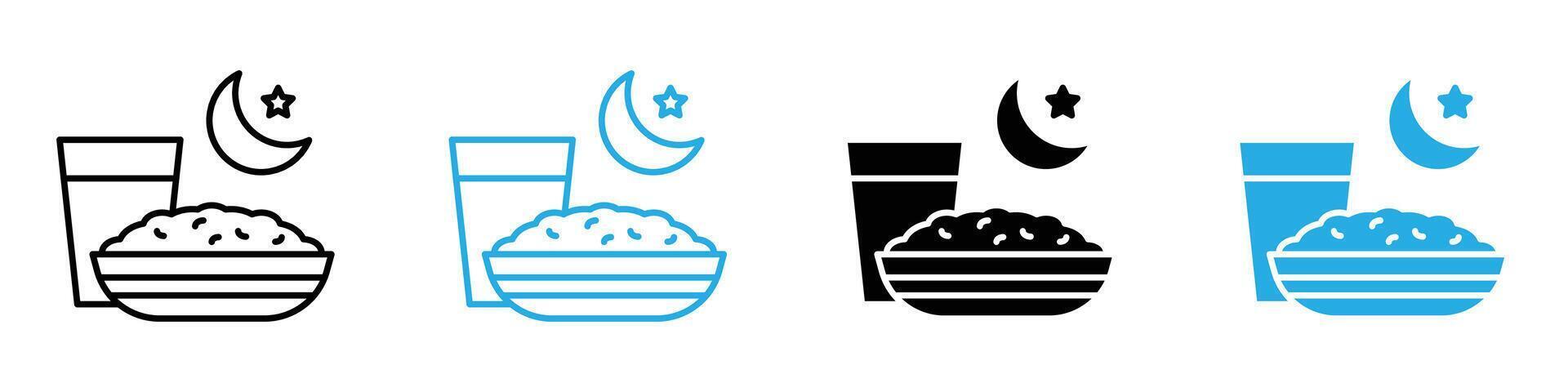 Pre-Dawn Sahur Icon Ideal for Ramadan and Religious Themes vector