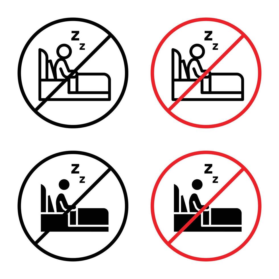 Sleepover Ban Sign for School Regulations, Public Safety, and Health Guidelines vector